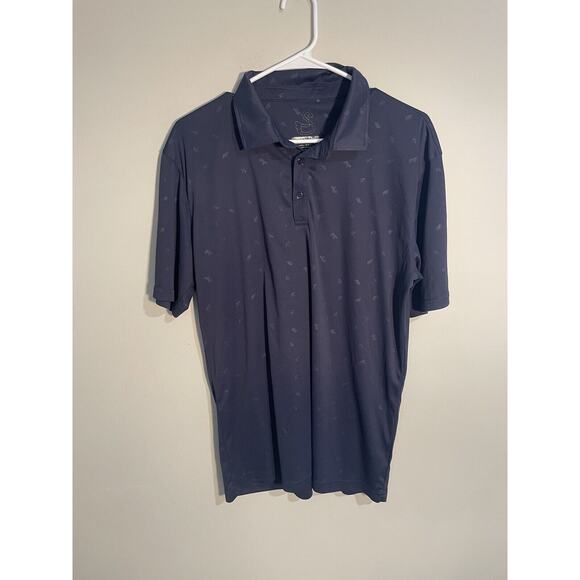 Swannies Mens L BLUE GOLF Polo Shirt Short Sleeve Performance Casual - Picture 1 of 8